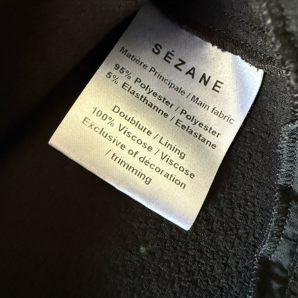 Sézane Amanda Black Blouse Short Sleeve Size 36 (US 4) - Picture 8 of 10